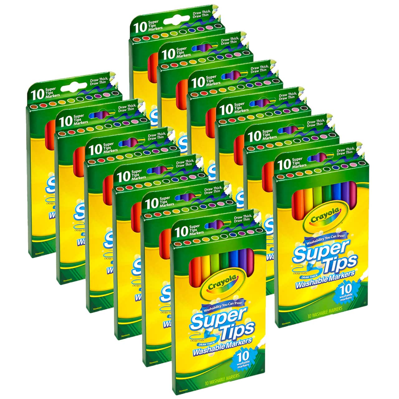 Crayola® Washable Super Tips Markers, 12 Packs of 10